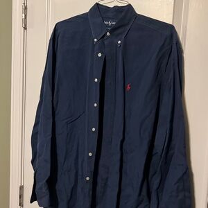 Polo Oxford Navy Button Down Large